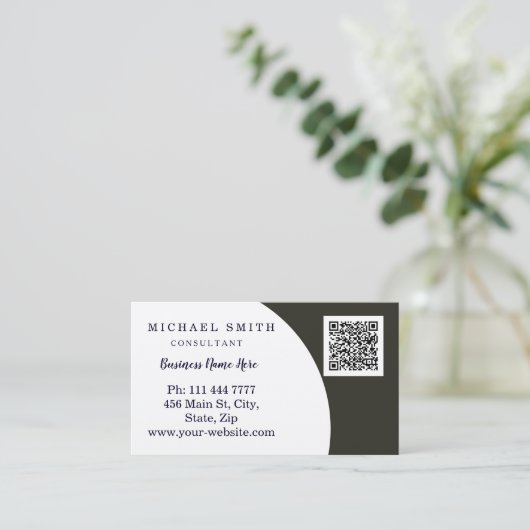 Personalisierte kundenspezifische QR-Logo-Geschäft Visitenkarte (Stehend Vorderseite)