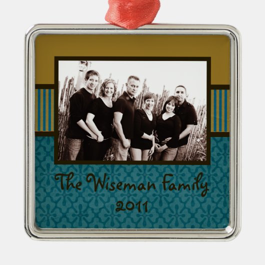 Personalisierte kundenspezifische Weihnachten-FOTO Silbernes Ornament (Vorne)