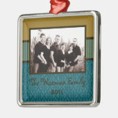 Personalisierte kundenspezifische Weihnachten-FOTO Silbernes Ornament (Links)