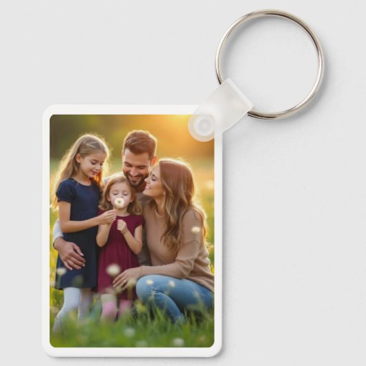 Personalisierte, kundenspezifische Zweier-Foto-Dop Schlüsselanhänger (Rückseite)