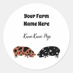 Personalisierte KuneKune-Pig-Aufkleber Runder Aufkleber
