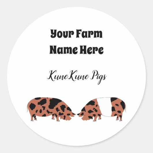 Personalisierte KuneKune-Pig-Aufkleber Runder Aufkleber (Vorderseite)