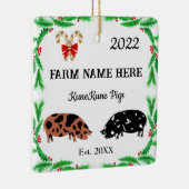 Personalisierte KuneKune Pig Farm Weihnachten #2 Keramikornament (Rechts)