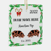 Personalisierte KuneKune Pig Farm Weihnachten Keramikornament (Rechts)
