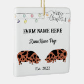 Personalisierte KuneKune Pig Farm Weißes Weihnacht Keramikornament (Rechts)