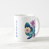 Personalisierte Kunskatze und Blume Kaffeetasse (VorderseiteRechts)