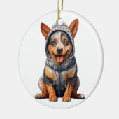 Personalisierte Kunst bei australischen Rinderhund Keramik Ornament (Links)