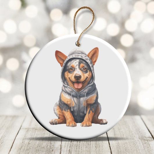 Personalisierte Kunst bei australischen Rinderhund Keramik Ornament
