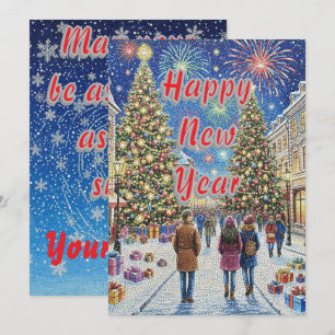 Personalisierte künstlerische Mosaik-Weihnachtskar Feiertagskarte