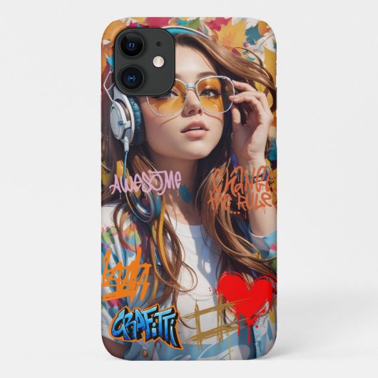 Personalisierte künstlerische niedliche Girl Stree Case-Mate iPhone Hülle (Rückseite)
