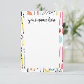 Personalisierte Kunstlieferungen Dankeskarte (Stehend Vorderseite)