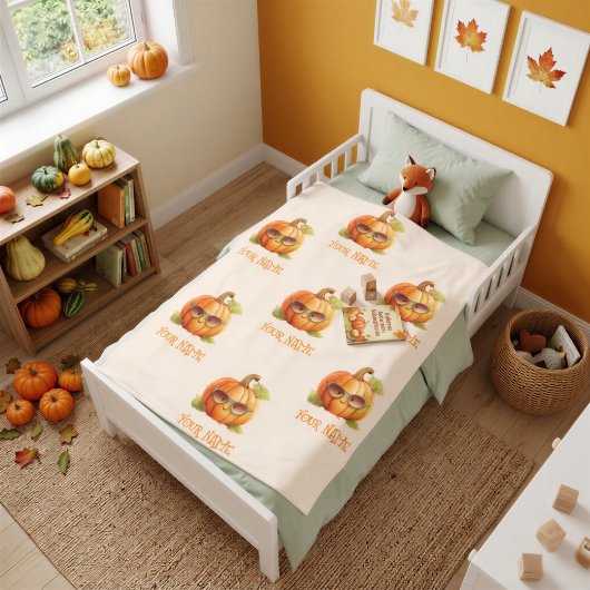Personalisierte Kürbisfeld-Toddler-Fleece-Decke Fleecedecke