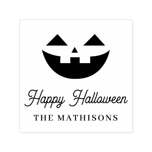 Personalisierte Kürbislaterne Happy Halloween Permastempel (Design)