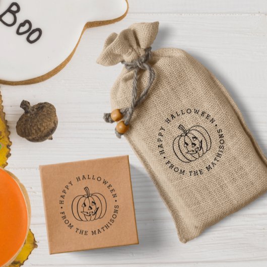 Personalisierte Kürbislaterne Happy Halloween Permastempel