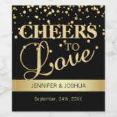 Personalisierte KURSE FÜR LIEBE Black Gold Weinetikett (Einzelnes Label)