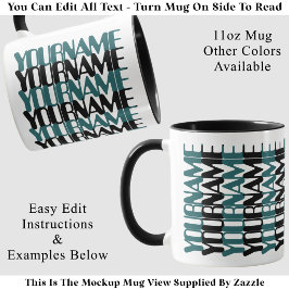 Personalisierte kurze benutzerdefinierte Namen Tür Tasse