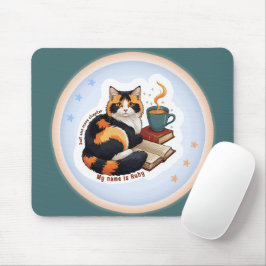 Personalisierte kuschelige Calico-Katze Teal-Mausp Mousepad