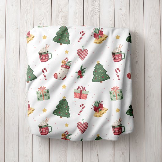 Personalisierte kuschelige Weihnachtsbaum-Fleece-D Fleecedecke