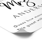 Personalisierte Küsse für das Mrs. Brautparty Game Poster (Ecke)