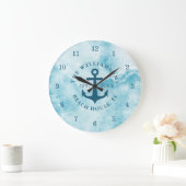 Personalisierte Küste Aquamarin Blue Aqua Beach Ho Große Wanduhr (Zuhause)