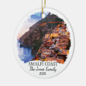 Personalisierte Küste von Amalfi, Italien Keramik Ornament (Links)
