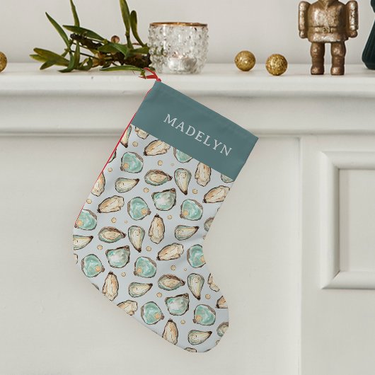 Personalisierte Küsten-Auster Kleiner Weihnachtsstrumpf