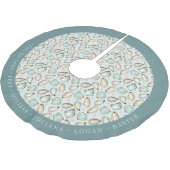 Personalisierte Küsten-Austernschale Polyester Weihnachtsbaumdecke (Schrägansicht)