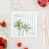 Personalisierte Küstenhochzeit mit Palme Serviette (Beispiel)
