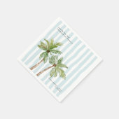 Personalisierte Küstenhochzeit mit Palme Serviette (Ecke)