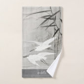 Personalisierte Küstenlinie Egret Bird Badhandtuch Set (Handtuch)