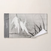 Personalisierte Küstenlinie Egret Bird Badhandtuch Set (Handtuch)