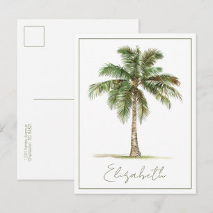 Personalisierte Küstenpalme Postkarte
