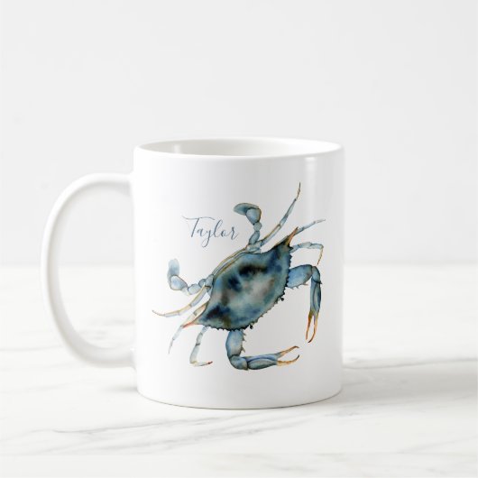 Personalisierte Küstenwatercolor Kaffeetasse (Links)