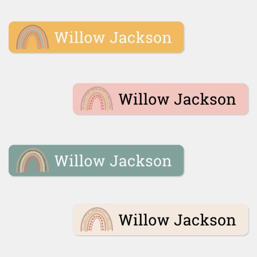 Personalisierte Labels für Boho Rainbow School Etiketten (Gruppe)