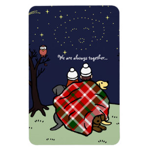 Personalisierte Labrador-Familie und Sky Magnet