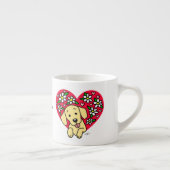 Personalisierte Labrador-Mama-Blumenherz-Cartoon Espressotasse (Rechts)