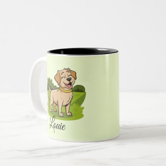 Personalisierte Labrador Retriever Niedlich Hunde  Zweifarbige Tasse (Vorderseite Links)