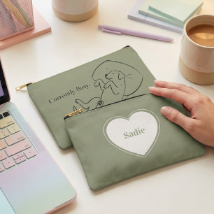 Personalisierte Labrador-Tasche Sage Green Hundemu Zubehörtasche