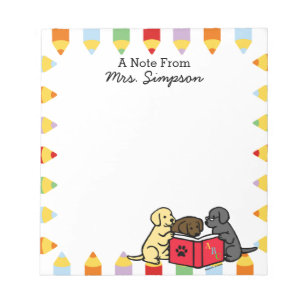 Personalisierte Labrador-Welpen Reading Notepad Notizblock