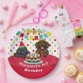 Personalisierte Labradore Schwarz und Schokolade G Pappteller (Party)