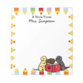 Personalisierte Labradorpuppen lesen Notepad Notizblock (Vorderseite)