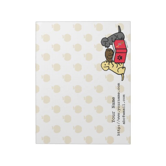 Personalisierte Labradorpuppen lesen Notepad Notizblock (Rotiert)