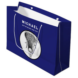 Personalisierte Lacrosse Blue Große Geschenktasche Geschenktüte