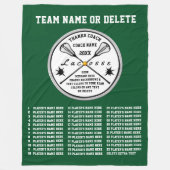 Personalisierte Lacrosse Coach Geschenke aus grün  Fleecedecke (Vorderseite)