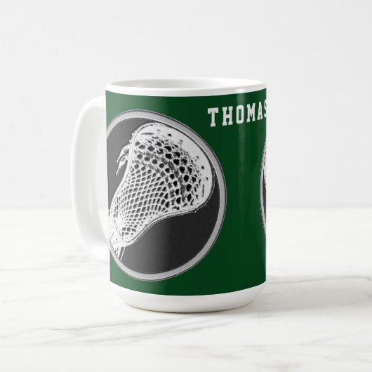 Personalisierte Lacrosse Coffee Tasse (Vorderseite Links)