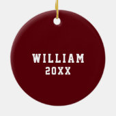 Personalisierte Lacrosse Collectible Keramik Ornament (Hinten)