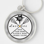 Personalisierte Lacrosse-Geschenke für Senioren Schlüsselanhänger (Vorne)