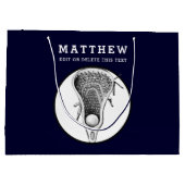 Personalisierte Lacrosse Große Geschenktasche Geschenktüte (Rückseite)