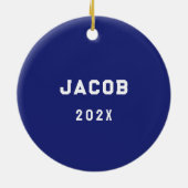 Personalisierte Lacrosse Keepake Keramik Ornament (Hinten)