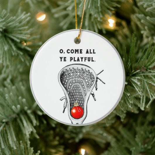 Personalisierte Lacrosse Keepake Keramik Ornament (Baum)